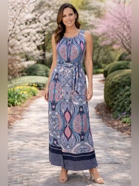 Talbots 12 Paisley Maxi Dress